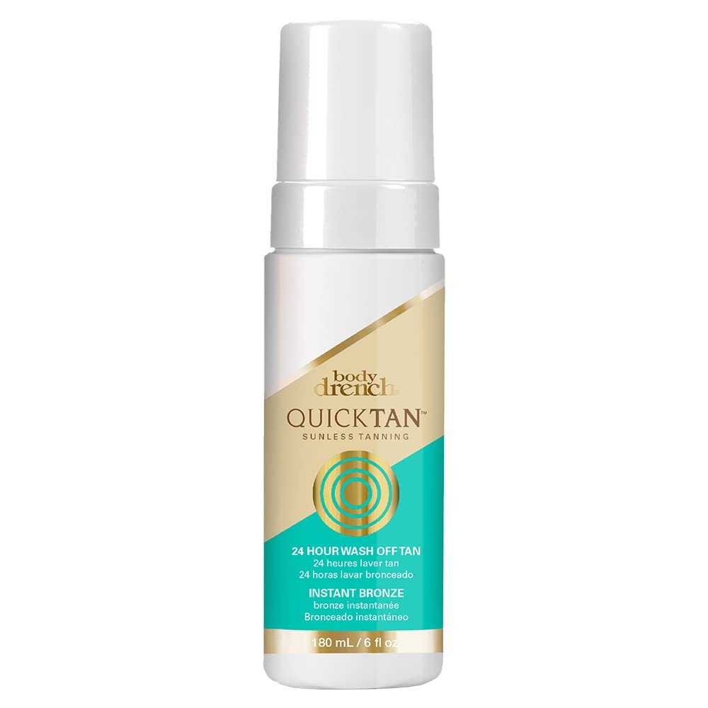 Body Drench Quick Tan Instant Wash-Off Self Tanner 24-Hour Sunless Self Tanning Lotion for Face & Body, Natural-Looking Bronze Glow, Fake Tan 6 fl oz