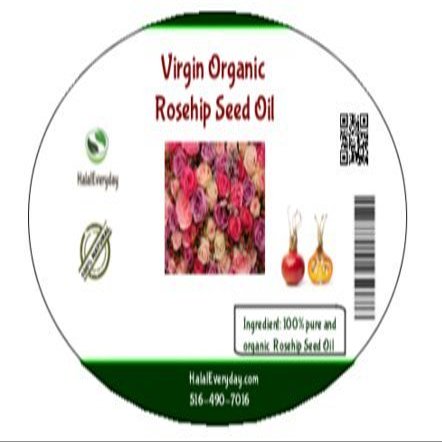 Organic Rosehip Seed Oil - 100% Pure, Cold pressed and all natural - great for hair and skin by Halaleveryday- 60 ml (2 Oz)