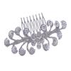 ALILANG Silvery Tone Clear Crystal Rhinestones Elegant Daisy Flower Bridal Hair Comb view 1