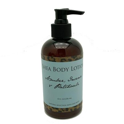 8 oz Organic Shea Body Lotion - Amber, Incense & Patchouli