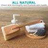3 Pack Natural Exfoliating Loofah luffa loofa Bath Brush On a Stick - with Long Wooden Handle Back Brush for Men & Women - Shower Sponge Body Back Scrubber view 2