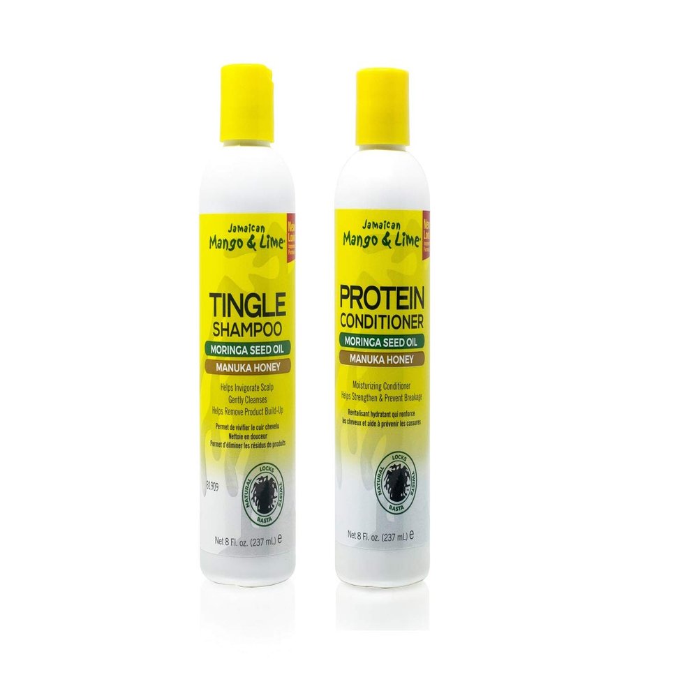 Jamaican Mango & Lime Love Your Locs Tingle Shampoo & Protein Conditioner  Strengthening Hair Care for Locs, Braids & Natural Hair Growth (Shampoo & Conditioner Set 8oz)