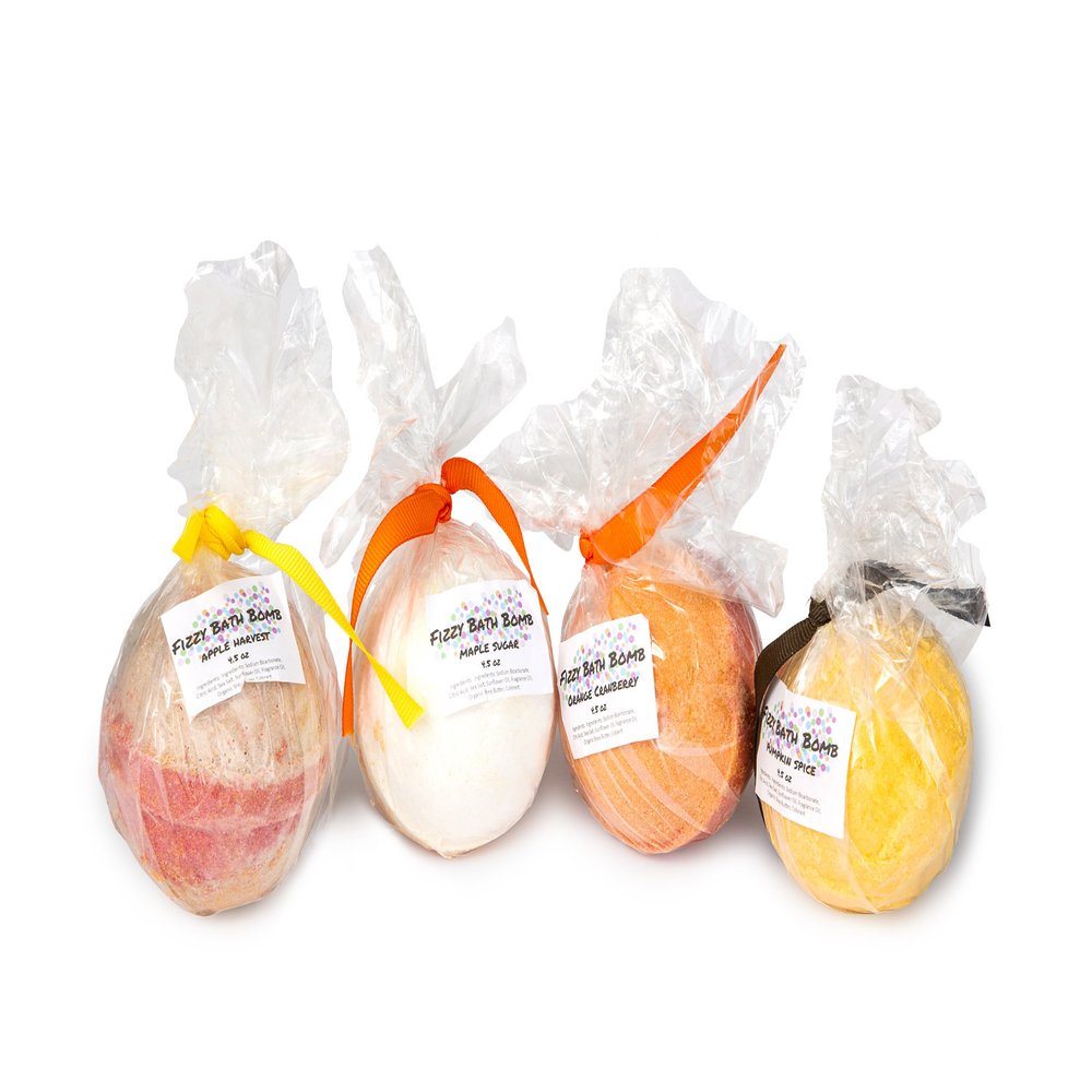 Autumn Offerings - Bath Bomb Gift Set - 4pc Large Luxury Gift. Perfect gift for mom, teacher appreciation, housewarming.