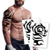 2 Sheets Large Temporary Tattoo Stickers for Men and Women Waterproof Fake Body Art Tattoos with Totem Design for Arm Chest Back view 1