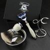 Haryali London 4 Pc Mens Shaving Kit 5 Edge Razor With Silver Tip Badger Hair Shaving Brush, Stand and Stainless Steel Bowl Perfect Set For Men view 3