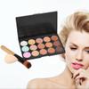 15 Colors Makeup Concealer Palette Base Foundation Powder Face Contour Cream Set+ Wooden Handle Makeup Brush+Sponge Puff view 2