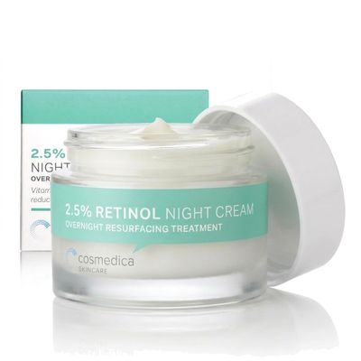 Cosmedica 2.5% Retinol Night Cream - Anti-Aging Face Moisturizer, 1.7 oz