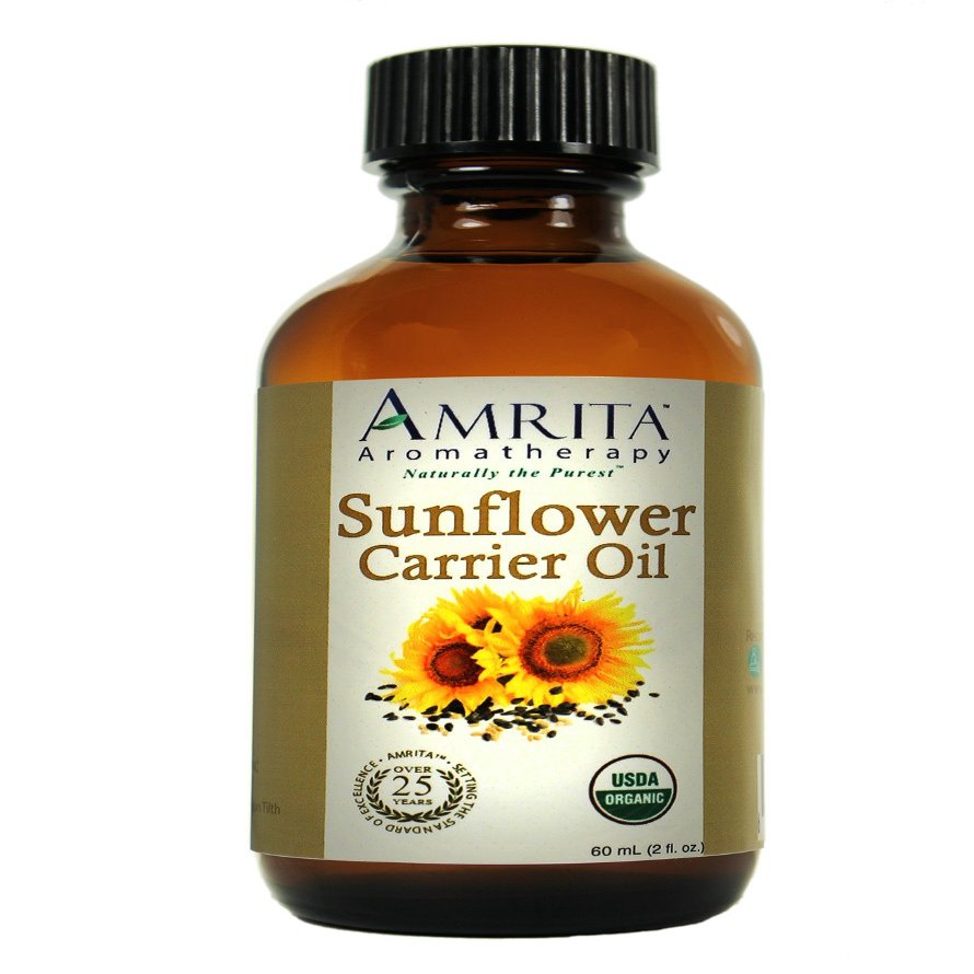 AMRITA Aromatherapy: Sunflower Oil - USDA Certified Organic - Refined Carrier Oil - A Base Oil for Aromatherapy, Massage, Essential Oils & More - Size: 1-Liter