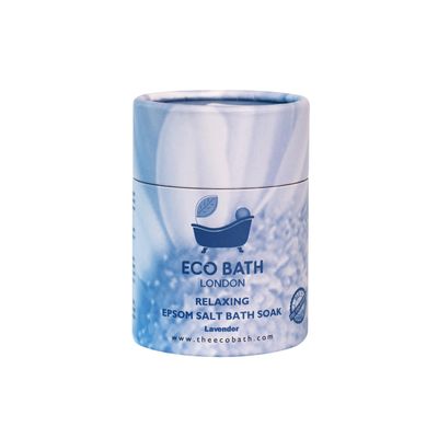 Eco Bath London Relaxing Lavender Epsom Salt Bath Soak - Tube 8.8 oz (250 g), Made in UK, Magnesium Bath Salt with Lavender