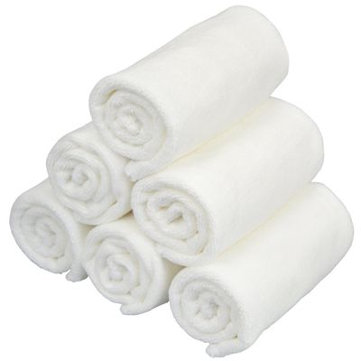 HOPESHINE Facial Cleaning Wipes Makeup Removing Cloths Fast Drying Face Wash towels Natural Microfiebr Towels 6 pack(12 inch x 12 inch White)