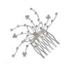 Anemone Silver tone Crystal Hair Comb view 1