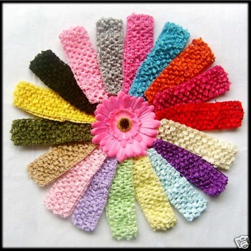 1.5" Baby Girls Crochet Headbands (20 Total)