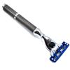 Parker 42M All-Metal Triple Blade Razor in Graphite Gray - Compatbile with Gillete Mach 3 Cartridge Refills  Deluxe Brass-Frame, Textured Grip Handle for Triple Blade Shaving view 2