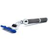 Parker 42M All-Metal Triple Blade Razor in Graphite Gray - Compatbile with Gillete Mach 3 Cartridge Refills  Deluxe Brass-Frame, Textured Grip Handle for Triple Blade Shaving view 4