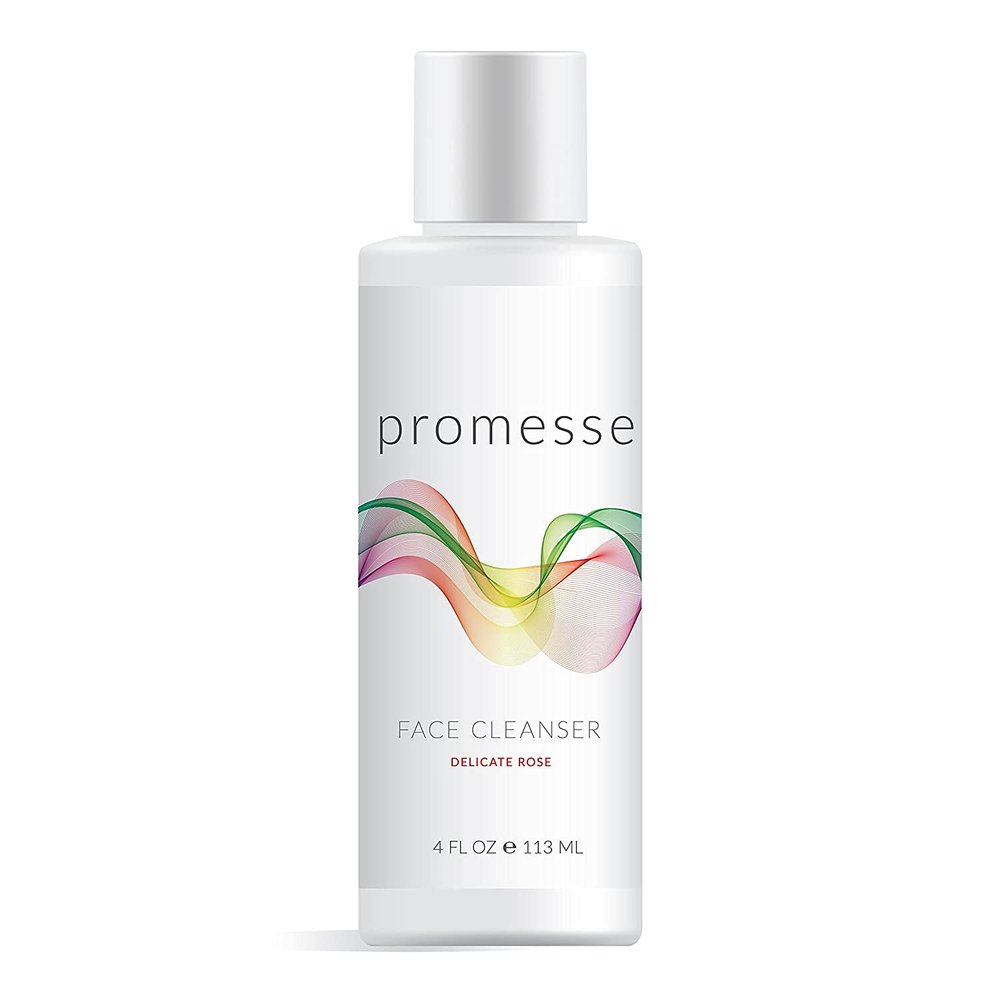 promesse Acne Control Facial Cleanser - Anti-Aging Exfoliating Wash with Glycolic & Salicylic Acid, Rose-Scented, Made in USA, Organic & Natural Ingredients