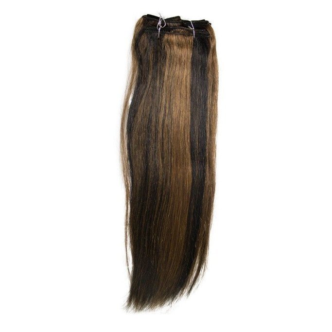 Evita 100% Human Hair Six Piece Clip In Extension 18 Inch Color F1B/30