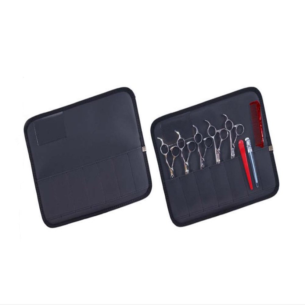 2 PCS Scissors Case for Hairdresser Black Tray Rug Hair Salon Tool Storage Pad Professional