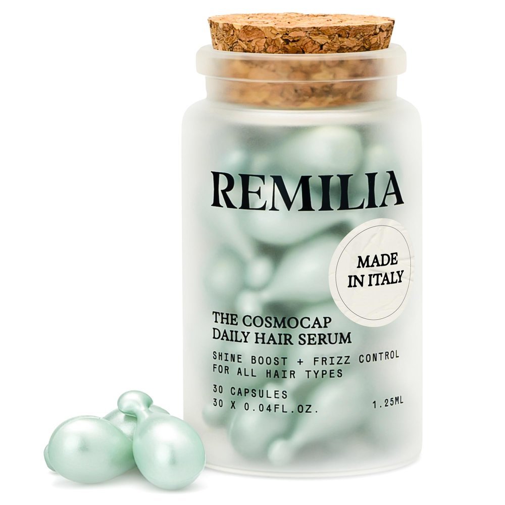 Remilia Hair | Keratin Hair Capsules with Pro-Vitamin B5  Nourishing Leave-In Hair Serum for Smoothness, Shine & Hydration  30 Softgel Capsules
