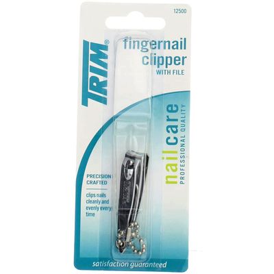 Trim Nail Care Fingernail Clipper with File (12 Pack)
