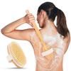 Back Scrubber for Shower - 20" Long Handle Shower Brush - Natural Bristle Back Brush - Ergonomic Handle + Silicone Anti-Slip Grip - Great Gift Idea - Men, Women + Elderly Love This (Regular Bristles) view 1