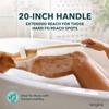 Back Scrubber for Shower - 20" Long Handle Shower Brush - Natural Bristle Back Brush - Ergonomic Handle + Silicone Anti-Slip Grip - Great Gift Idea - Men, Women + Elderly Love This (Regular Bristles) view 3