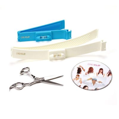 Original CreaClip Deluxe Package Hair Cutting Tools - As seen on Shark Tank - CreaClip Set & Scissors and Instruct. DVD Professional Home Haircutting Guide, Home Hair Cutting Clips for Bangs, Layers