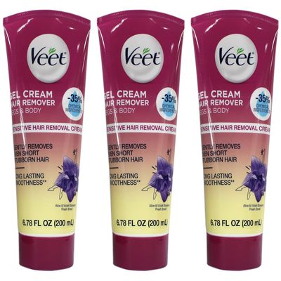 Fast Acting Gel Cream Hair Remover Veet Hair Remover Women 6.78 oz (Pack of 3)