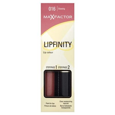Coty 2 x Max Factor Lipfinity Lipstick Two Step New In Box - 016 Glowing