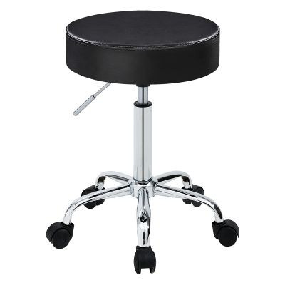 DUHOME 410 Adjustable Height Swivel Medical Clinic Tattoo Spa Salon Stool with Wheels (Black)
