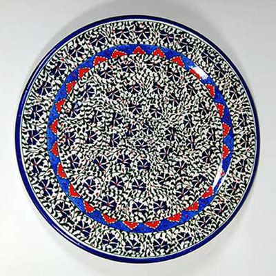 Red Accented Wild Carnations Handpainted Decorative Plate