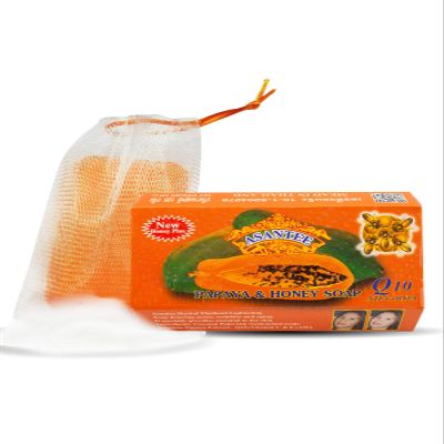 ASANTEE PAPAYA & HONEY SOAP Bars with Vitamin C,E and Q10 Skin Cleansing 4.40 Oz (Pack of 1)