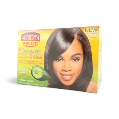 African Pride No Lye Relaxer Kit, Regular (Pack of 2)