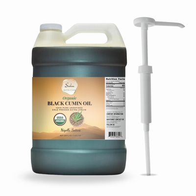 100% Pure Organic Extra Virgin Unrefined Black Cumin Oil 1 Gallon (128 FL.OZ)