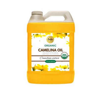 100% Pure Extra Virgin Unrefined Cold Pressed Camelina Seed Oil (64 oz)