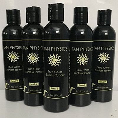 5 bottles (8 fl oz each) Tan Physics True Color Sunless Tanner