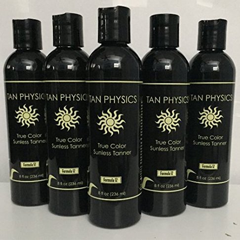 5 bottles (8 fl oz each) Tan Physics True Color Sunless Tanner