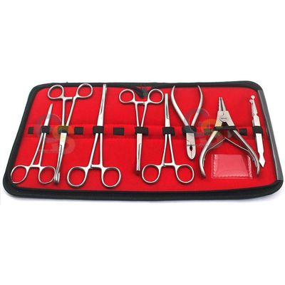 8 PC'S PRO Piercing Tool Set Body Piercing Instruments Stainless Steel by G.S Online Store