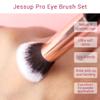 Jessup 15Pcs Professional Makeup Brushes Set Make up Brush Tools kit Eye Liner Shader Wood Handle Natural-synthetic Hair Brushes Pearl Black/Rose Gold T157 view 3