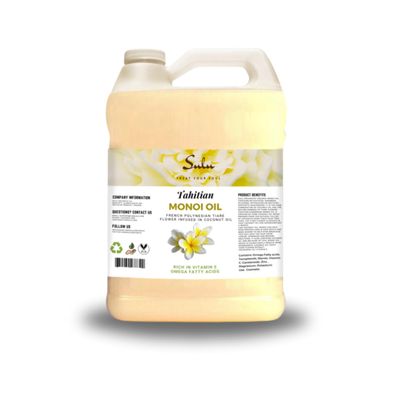 SULU ORGANICS 100% Pure Tahitian Monoi de Tahiti Body, Nail and Hair Oil 1 Gallon (128 FL.OZ)