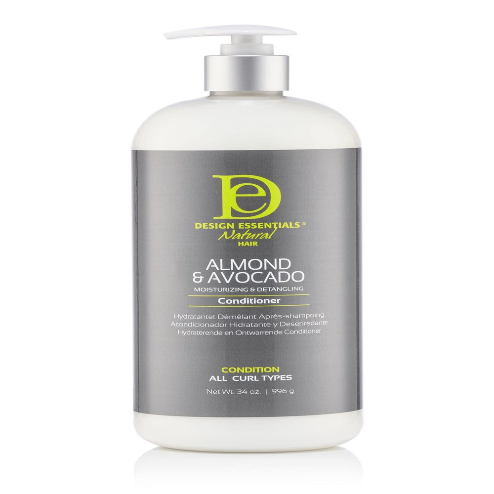 Design Essentials Almond & Avocado Moisturizing & Detangling Conditioner with Shea Butter & Coconut, Conditioner for Natural Hair, 34 oz