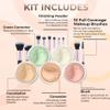 5pc KIT w/BRUSH SET (WARM Neutral Shade-Most Popular) Foundation Concealer Blush Corrector Bare Face Full Size Illuminating Powder view 2