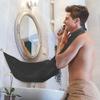 Beard Apron, Beard Catcher Bib with Suction Cups for Mirror. Easy and Effective Way to Keep Your Sink Clean. Perfect Beard Care Shaving Hair Catcher Gift for man, Gift for boyfriend (Black) view 1