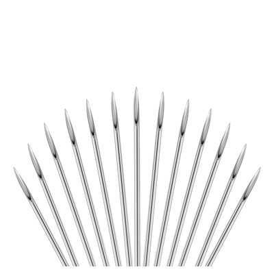 100PCS Body Piercing Needles 12G 14G 16G 18G 20G Surgical Steel Disposable Sterilized Piercing Needles