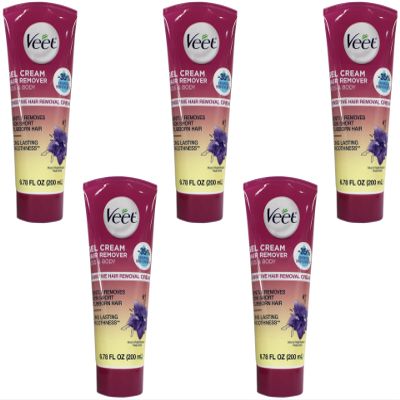 Fast Acting Gel Cream Hair Remover Veet Hair Remover Women 6.78 oz (Pack of 5)
