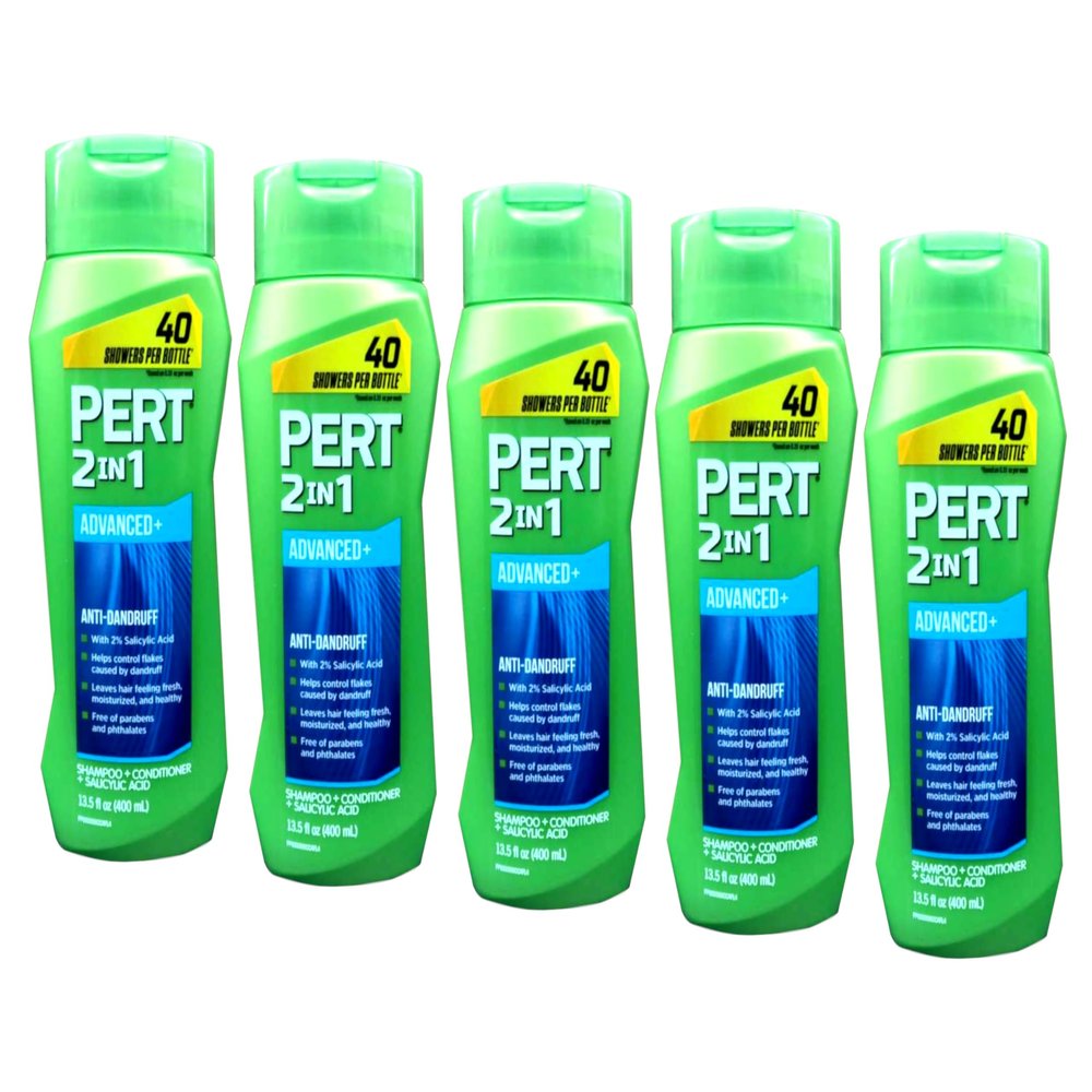 Pert 2 in 1 Advanced Anti-Dandruff Shampoo Conditioner 13.5 oz (Pack of 5)