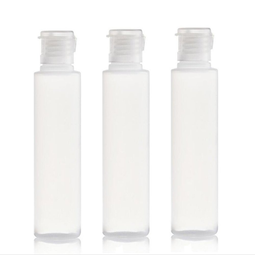 100ML 100G 3.4oz Clear Empty Travel Soft Flip Cap Tubes Plastic Squeezable and Refillable Travel Containers For Facial Cleanser Shampoo Conditioner Shower Lotion Toiletries Pack of 3