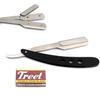 AAPROTOOLS PROFESSIONAL STRAIGHT EDGE RAZOR WITH 100 SINGLE EDGE BLADES - CLOSE SHAVING MEN'S MANUAL SHAVER SAFETY SILVER AND BLACK 3 HOLE DESIGN A+ QUALITY view 1