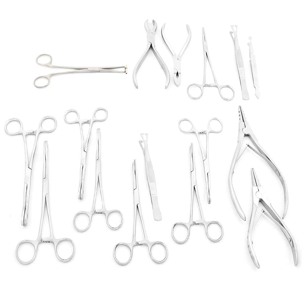 OdontoMed2011 SET 16 PIECES BODY EAR LIP FORCEPS PLIERS CLAMPS TOOLS ODM