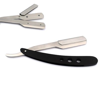 AAPROTOOLS BARBER STRAIGHT RAZOR MATTE CUTTHROAT 3 HOLE DESIGN (SILVER AND BLACK) A+ QUALITY