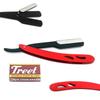 AAPROTOOLS PROFESSIONAL STRAIGHT EDGE RAZOR WITH 100 SINGLE EDGE BLADES - CLOSE SHAVING MEN'S MANUAL SHAVER SAFETY RED AND BLACK A+ QUALITY view 1